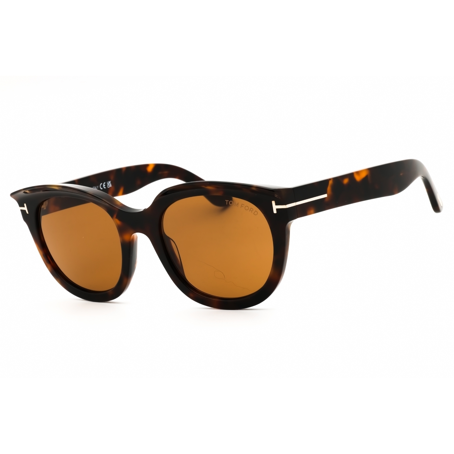 Tom Ford Ft1114 Sunglasses Dark Havana Acetate Round